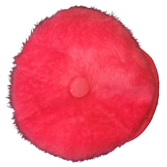 Vintage Kangol Red Faux Fur Brimmed Beret Made In England - Picture 2 of 7